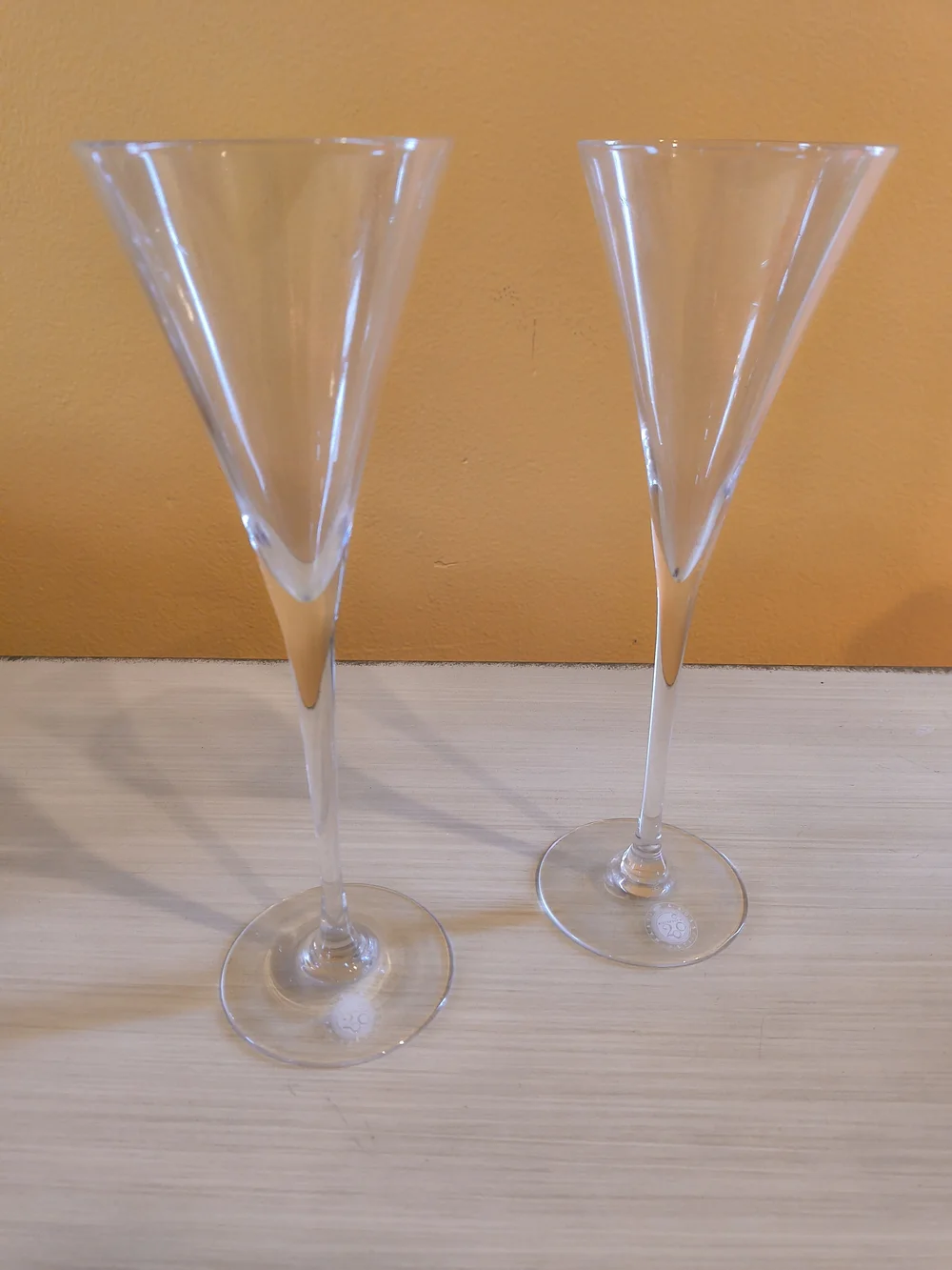 NYE 2000 Commemorative Pair of Martini & Rossi Asti Champagne Flutes